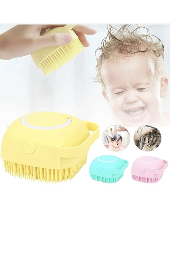 Duş Jeli Hazneli Silikon Fırça Kese Çok Amaçlı Vücut Temizleme Kesesi Banyo Lifi 1 Adet