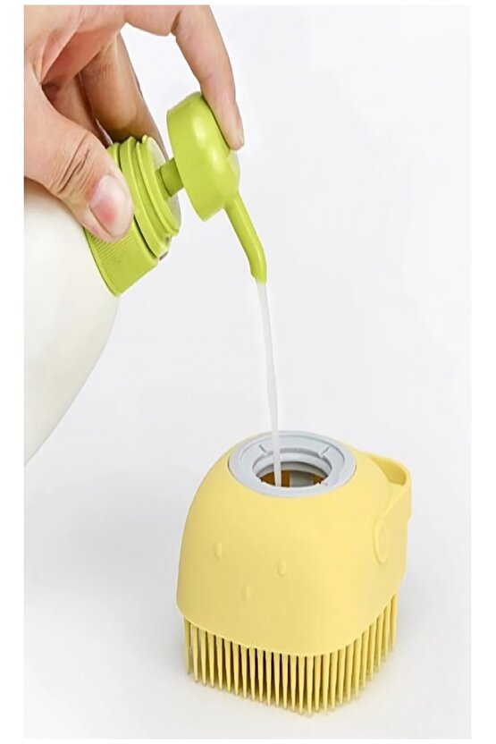 Duş Jeli Hazneli Silikon Fırça Kese Çok Amaçlı Vücut Temizleme Kesesi Banyo Lifi 1 Adet