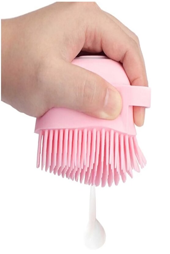 Duş Jeli Hazneli Silikon Fırça Kese Çok Amaçlı Vücut Temizleme Kesesi Banyo Lifi 1 Adet