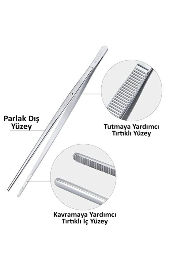 Çelik Masterchef Et Cımbızı Maşa Pişirme Çelik Maşa 30cm Profesyonel Şef Cımbızı Çelik Çeyiz Eşyası