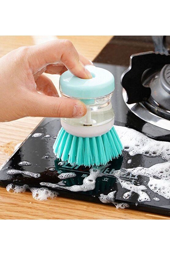Bulaşık Yıkama Fırçası Deterjan Hazneli Çok Amaçlı