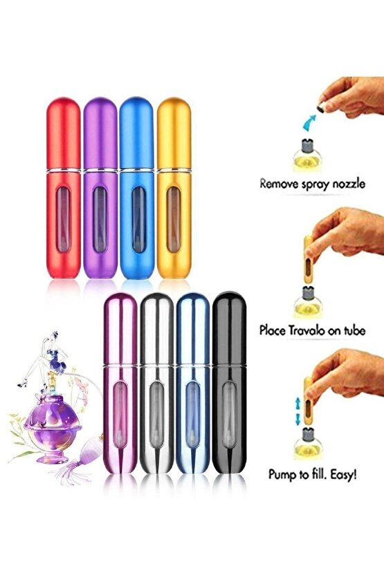 Cep Parfüm Şişesi 8 ml Doldurulabilir Atomizer - 2 Adet