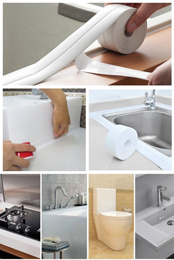 Profesyonel Su Sızdırmaz Akıllı Küvet Lavabo Klozet Banyo Mutfak Kenar Bandı Yapışkanlı Şerit Bant -