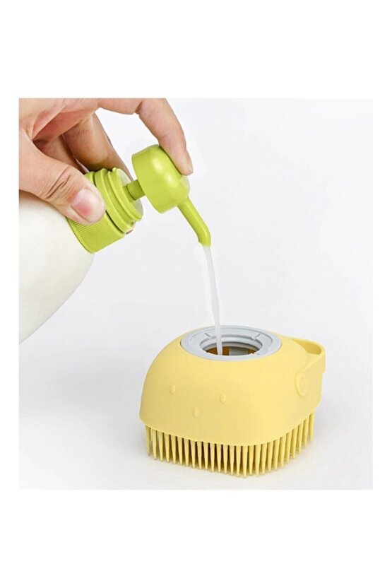 Şampuan Hazneli Silikon Peeling Duş Fırçası Banyo Duş Kesesi Sabun Jel Hazneli Masaj Fırçası