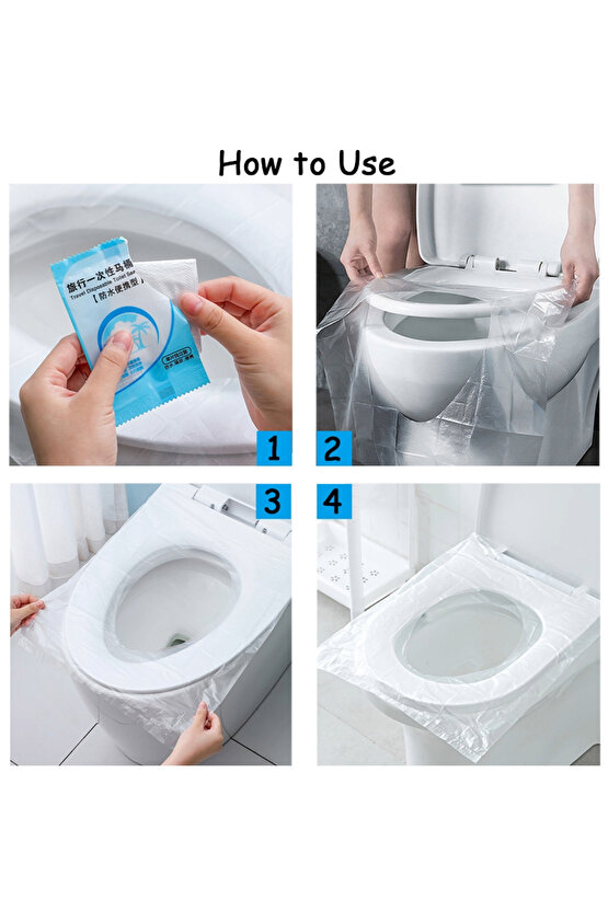 Klozet Kapak Örtüsü Pratik Kullanımlı Hijyenik Tek Kullanımlık Klozet Kapağı Poşeti 30 Adet