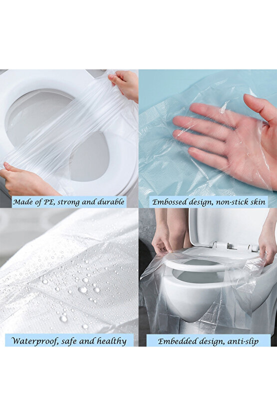 Klozet Kapak Örtüsü Pratik Kullanımlı Hijyenik Tek Kullanımlık Klozet Kapağı Poşeti 30 Adet