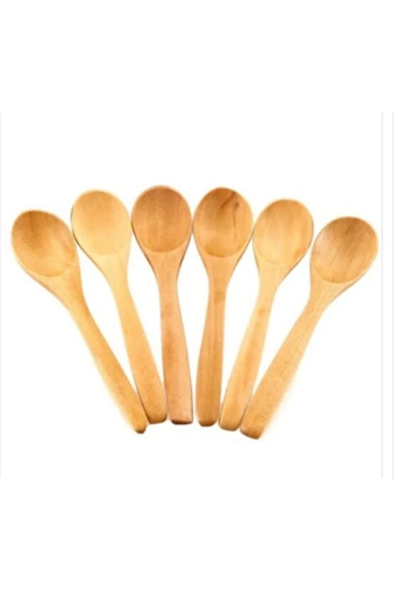 Veliday Hurricane Fur Wizard 6 Adet Ahşap Küçük Tahta Kaşık-17cm