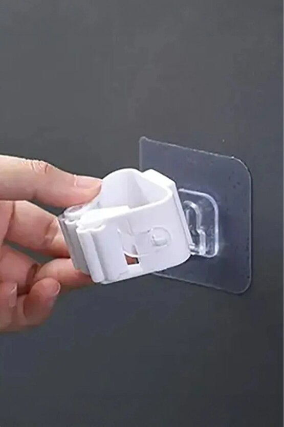 Duvar Tipi Mop Sopa Tutacağı Kendinden Yapışkanlı Güçlü Tutucu