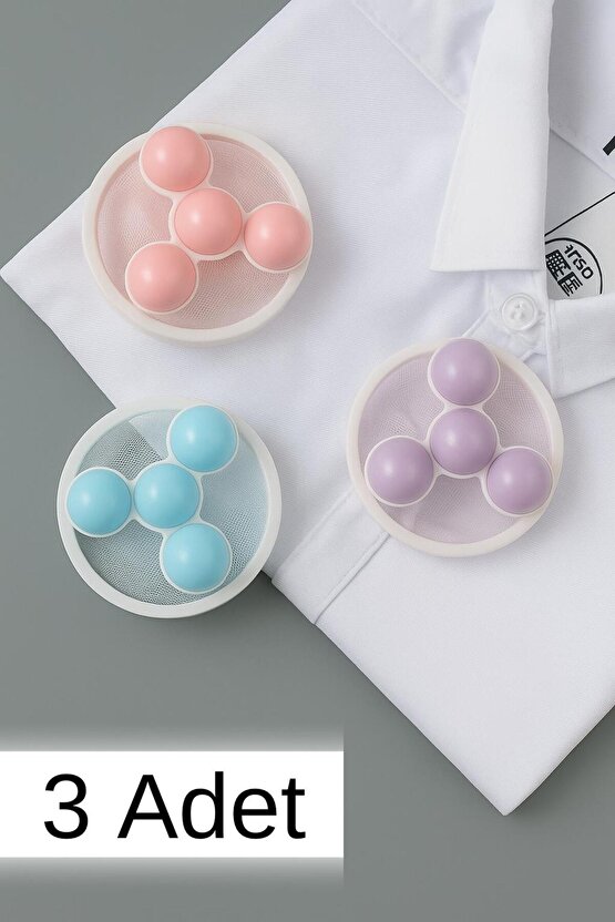 3 Adet Çamaşır Yıkama Topu Tüy ve Kıl Toplayıcı