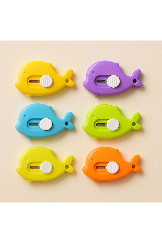 5 Adet Balina Şekilli Mini Maket Bıçak Falçata– 5’li Set