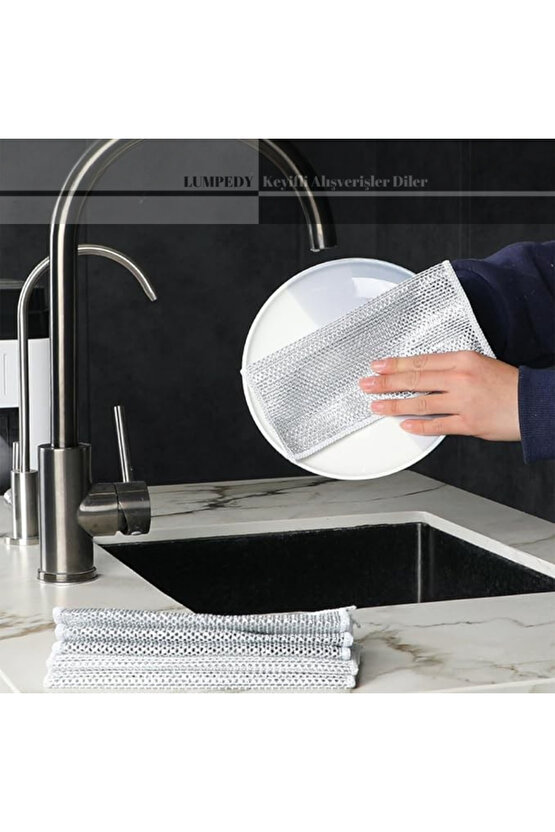 10 Adet Çok Amaçlı Tel Çizmez Bulaşık Bezi