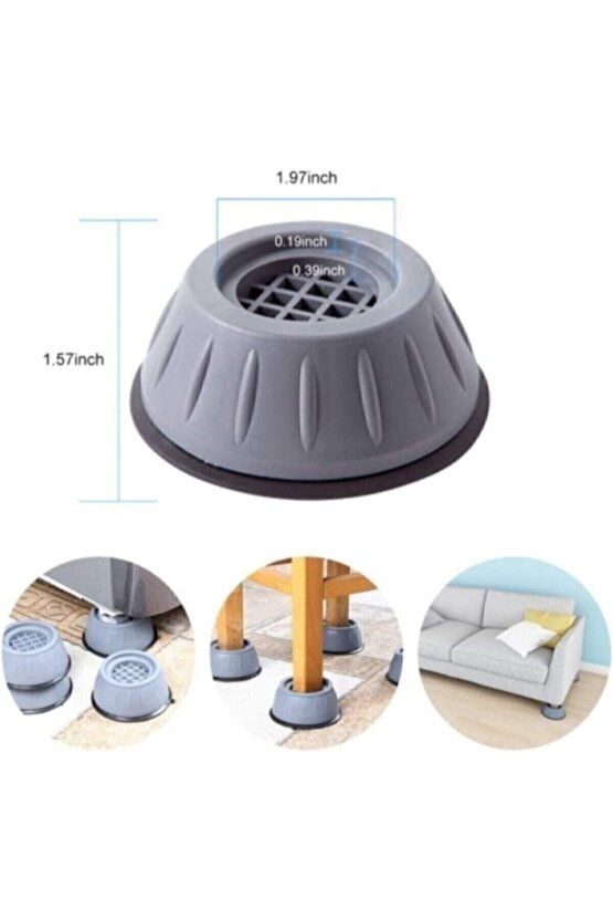 12 Adet Çamaşır Makinesi ve Buzdolabı Titreşim Önleyici Ayak Stoperi – Kaymaz ve Ses Yalıtımlı