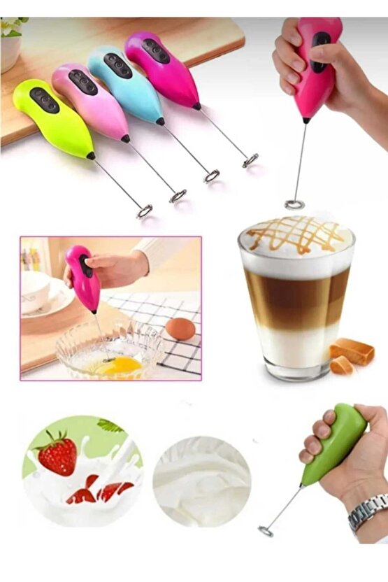 Plaova Çelik Uçlu Pilli Kahve Sos Krema Mama Süt Köpürtücü Yumurta Çırpıcı Mini Mikser