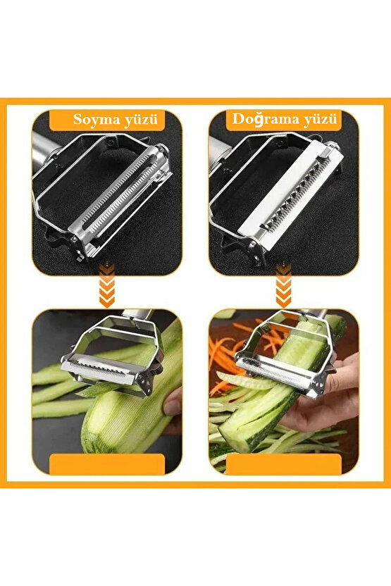 Çift Foksiyonlu Jülyen Meyve Sebze Soyacak Salatalık Havuç Elma Kabak Soyacağı