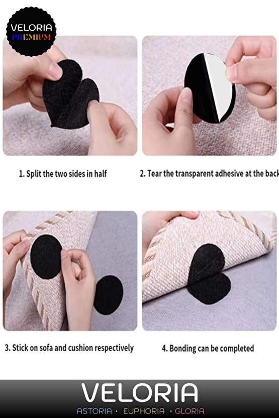 Premium Seri Halı Kilim Sabitleyici Kaydırmaz Kendinden Yapışkanlı Yıkanabilir 10 Adet Cırt Bant