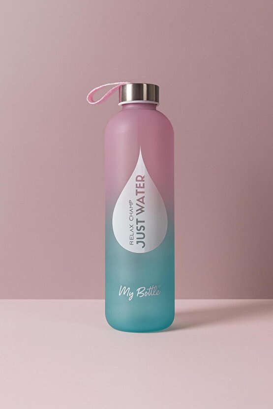 1 L Pembe Mavi Geçişli Cam My Bottle Matara