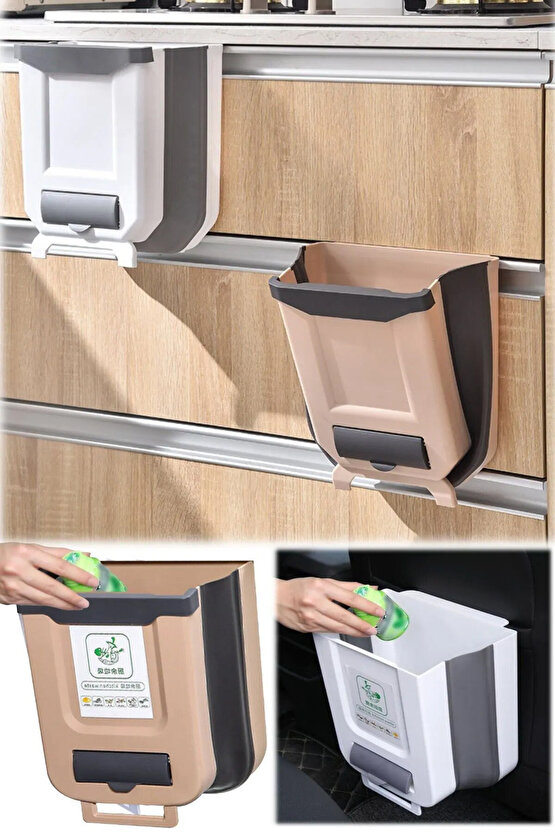 Katlanabilir Askılı 6 Litre Çöp Kovası