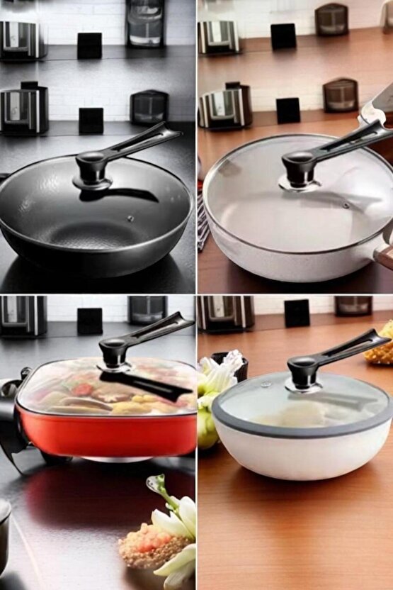 Isıya Dayanıklı Tencere Tava Kapak Tutacağı – Evrensel Uyumlu Dikey Kapak Destek Aparatı