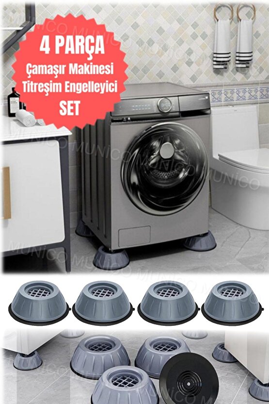 Kaymaz Çamaşır Makinesi Stoper Seti - Gürültü Önleyici ve Titreşim Engelleyici Çamaşır Makinesi İçin