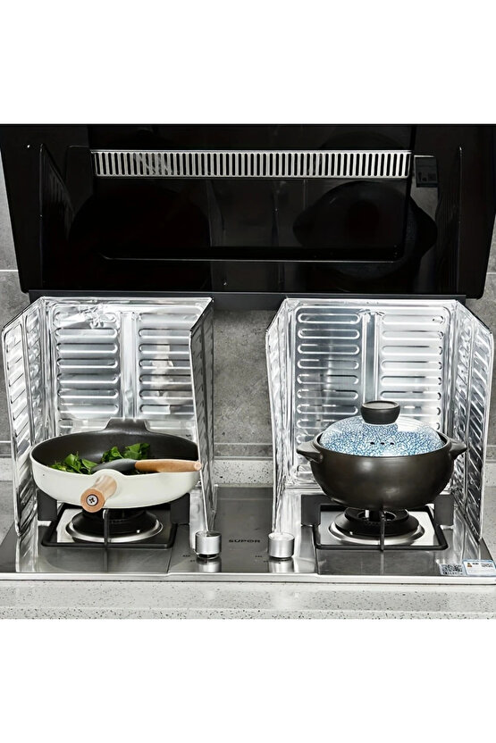 1 Adet Yağ Sıçratmaz FOLYO Ocak Arkası Koruyucu Panel 32,5×84cm Alüminyum Leke Önleyici