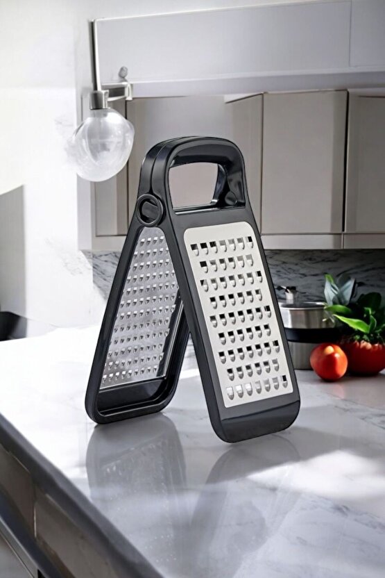 Katlanabilir Ayrılabilir Çelik Rende – Ergonomik Tasarım, Çift Taraflı Bıçak -SİYAH