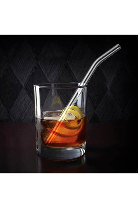 Eğik Cam Pipet,kırılmaz Kalın Cam Yıkanabilir Eğimli Cam Pipet (6 Adet)