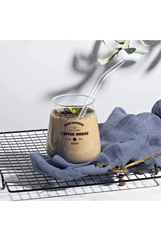 Eğik Cam Pipet,kırılmaz Kalın Cam Yıkanabilir Eğimli Cam Pipet (6 Adet)