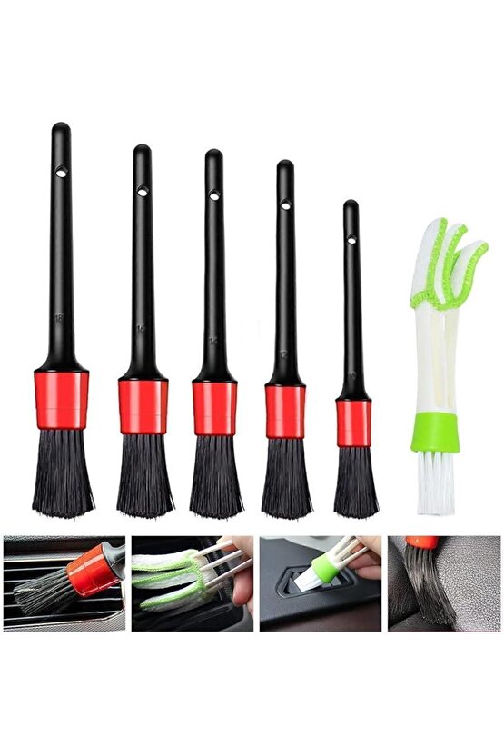 Main Shop Detaylı Temizlik Fırçası 5li Set Araç Oto Araba Temizlik Fırçası