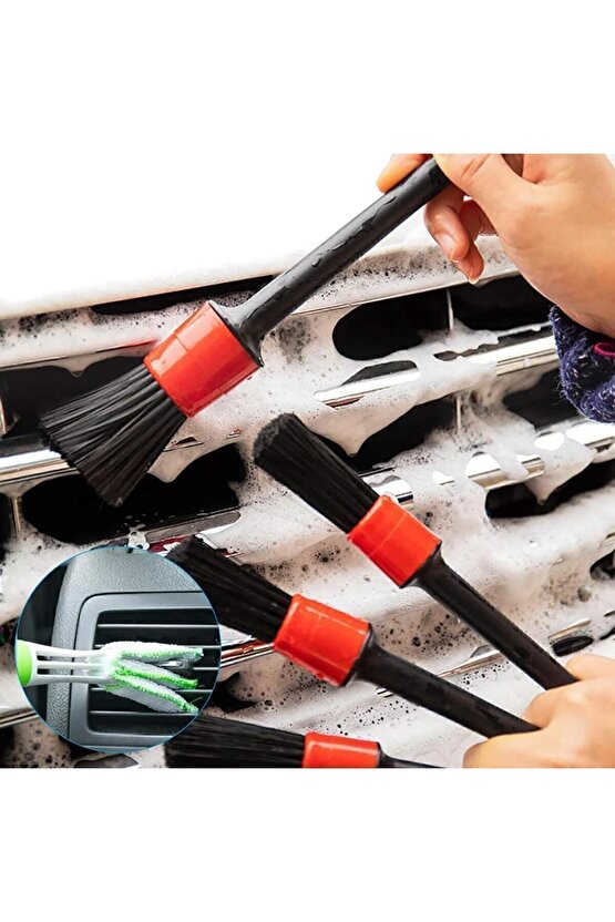 Main Shop Detaylı Temizlik Fırçası 5li Set Araç Oto Araba Temizlik Fırçası