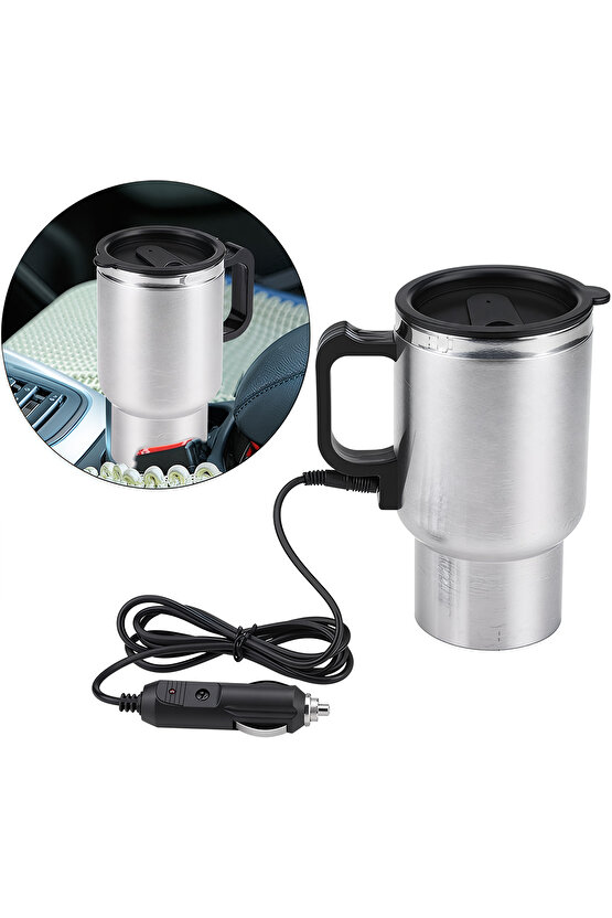 Oto Araç Içi Su Isıtıcı Kahve Makinası Kupa Tip Mug Termos Araç Çakmaklık Girişli Elektirikli Termos