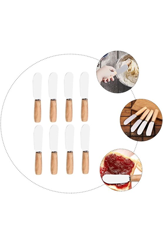 Bambu Saplı Lüx 6 Adet Tereyağı Bal Reçel Bıçağı 12 cm.