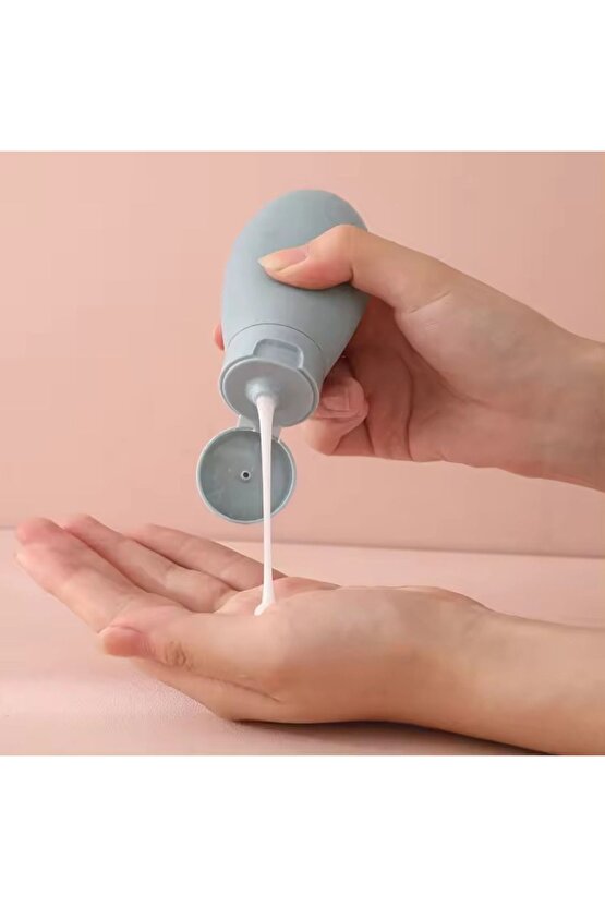 Aveo 3 Adet MAVI RENK Seyahat Tipi Doldurulabilir Şampuan Duş Jeli Sprey Losyon Şişe Krem Kutu 60 Ml