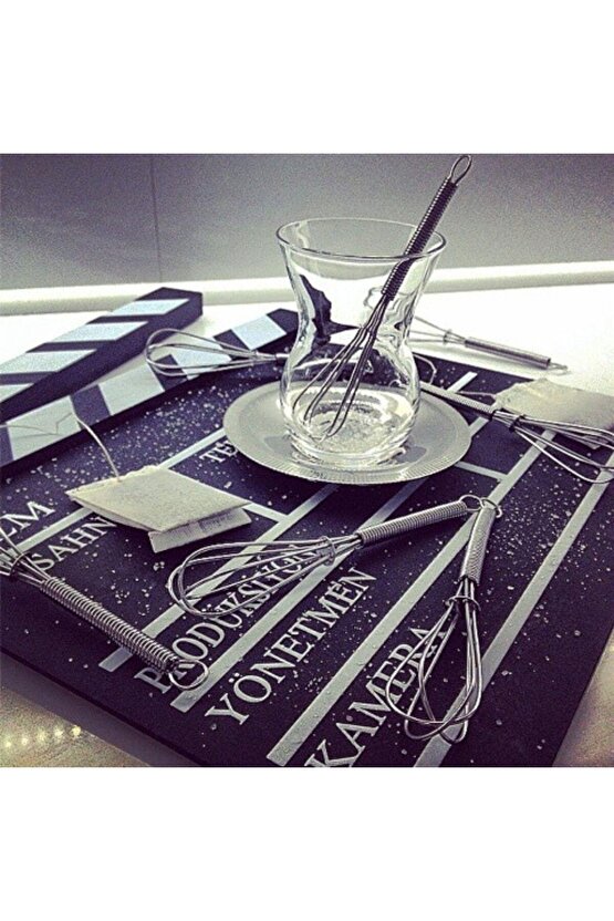 Mini Çırpma Teli Şeklinde Çay Kaşığı Çırpıcı Aparat Metal Kaşık