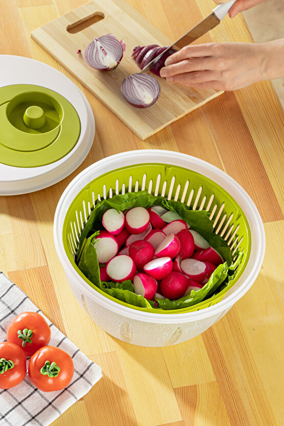 Pratik 4.5 LT Bpa Free Salata Kurutucu | Manuel Sebze ve Meyve Kurutucu