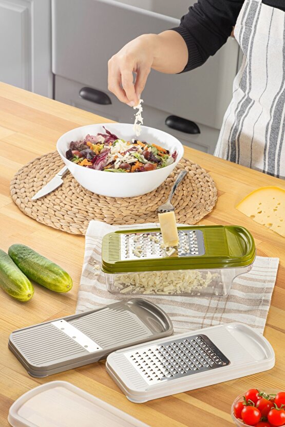 Tfstronger 3 Farklı Bıçaklı Saklama Kapaklı Rende Seti