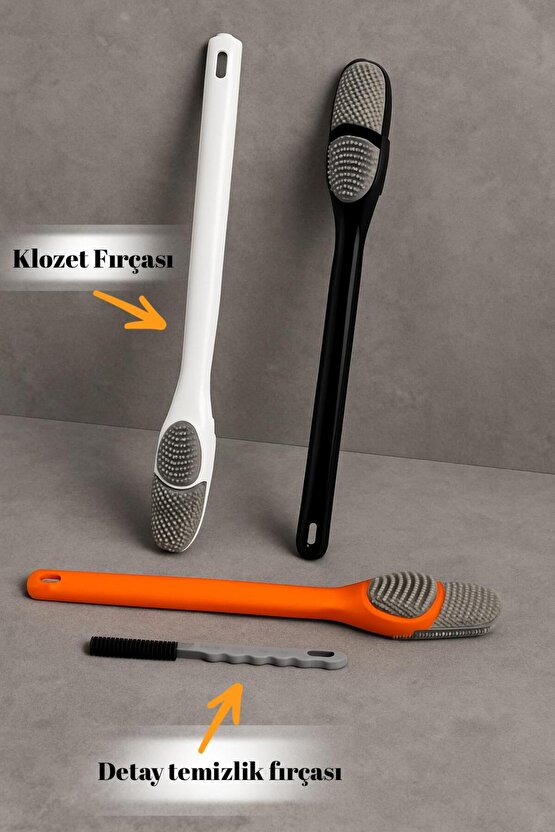 1 Adet Uzun Saplı Klozet Fırçası + 1 Adet Detay Temizlik Fırçası