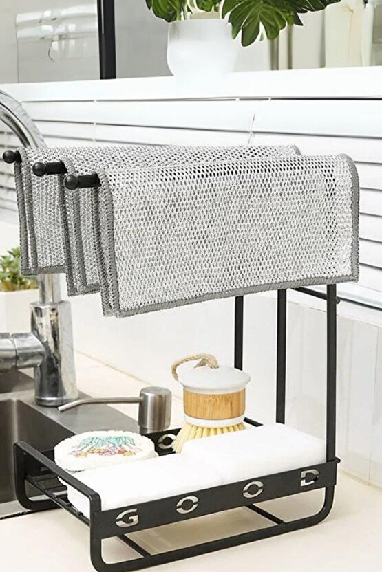 4Lü Zor Kir Bezi, Inox Telli, Bulaşık Teli Bezi, Mutfak Banyo Bezi, Çok Amaçlı Temizlik Bezi