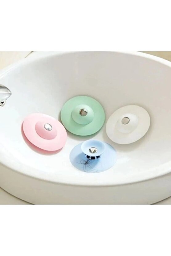 Silikon Lavabo Süzgeci Kilitli Küvet Lavabo Tıkacı