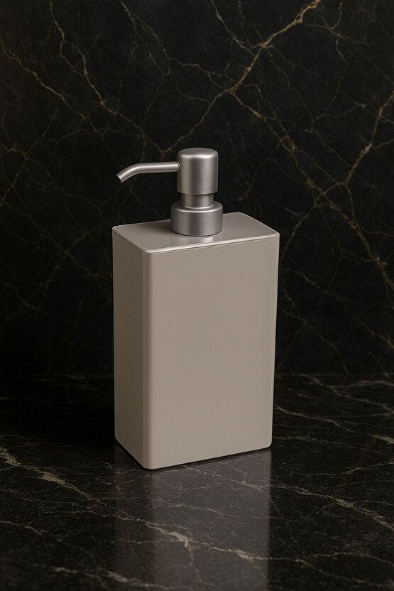 Modern Gri Metal Başlıklı Dikdörtgen Sıvı Sabunluk