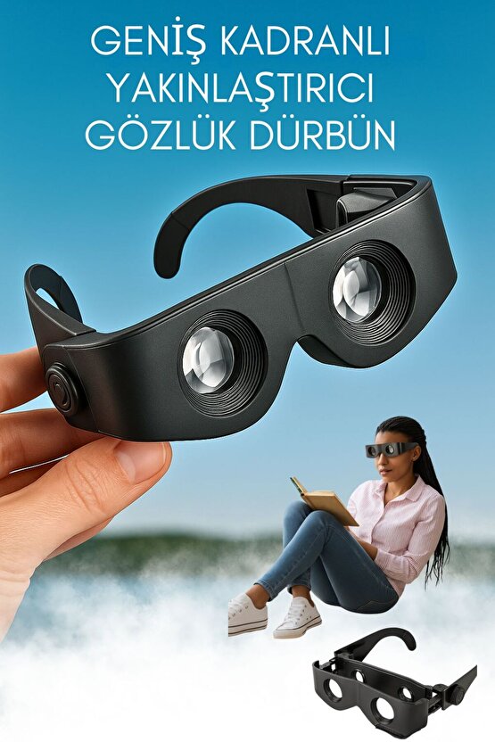 Geniş Kadranlı Yakınlaştırıcı Büyüteç Gözlük – El Dürbünü Özellikli Zoom Gözlük CE belgeli