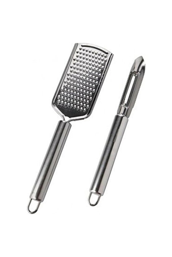 Homemood Paslanmaz Çelik 2li Soyacak Seti Peynir Sarımsak Havuç Rende