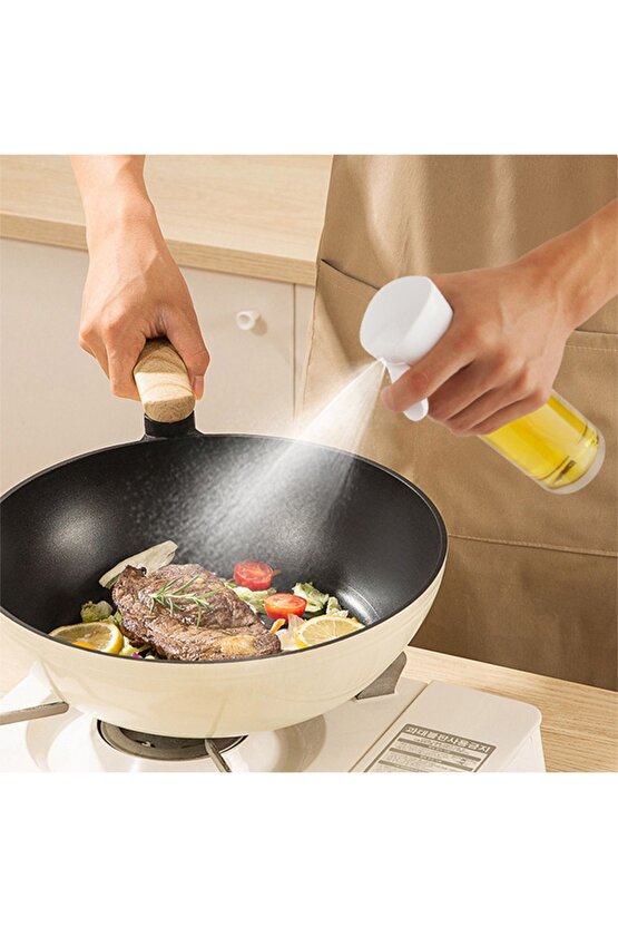 Sprey Yağdanlık Airfryer Için Yağdanlık Püskürtmeli Sprey Cam Şişe Zeytinyağı Sirke Püskürtücü 200Ml