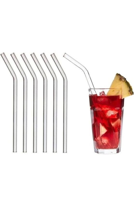 6 lı Cam Pipet 7 mm Eğimli 20 cm uzunluk Borosilikat Parti & Hobi