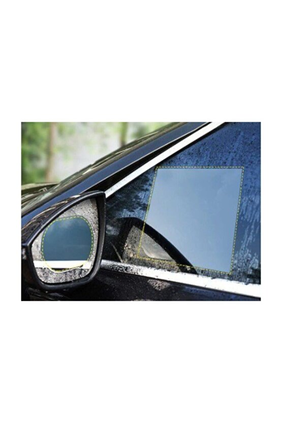 4 Parça Araç Camı Ayna Yağmur Kaydırıcı Su Itici Film Yan Dikiz
