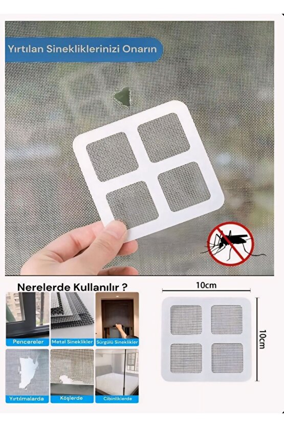 Yapışkanlı Tül Sineklik Tamir Yaması, Sineklik Yırtık Tamiri 40 Parça