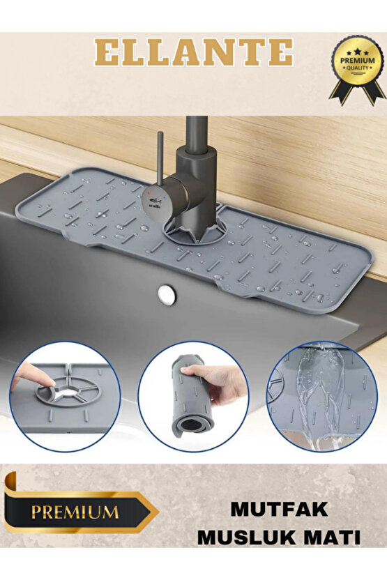 Mutfak Banyo Lavabo Kenarı Silikon Matı Silikon Musluk Su Sıçrama Önleyici
