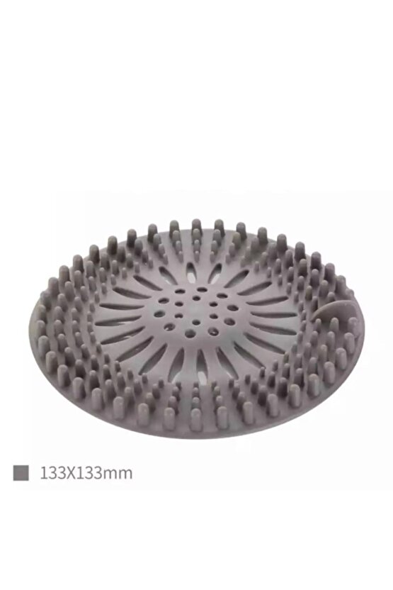 Mutfak Lavabo Süzgeci Evye Silikon Antibakteriyel Süzgeç Açık Gri