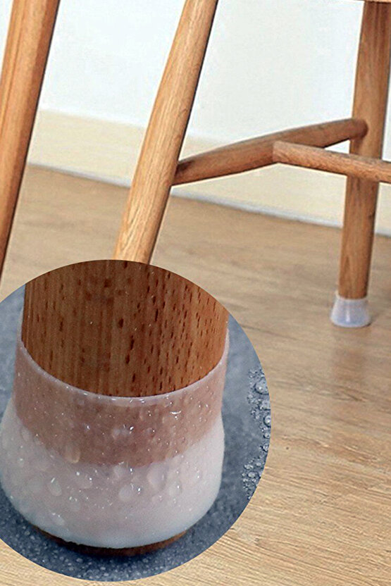 12 Adet Silikon Masa Sandalye Koruyucu, Masa Sandalye Kaydırmaz, Zemin Koruyucu Silikon Pabuç