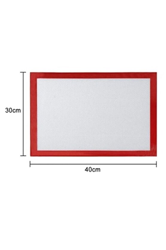 2 Adet 30x40 Fırınlanabilir Yıkanabilir Kendinden Yağlı Silikon Pişirme Ve Hamur Açma Matı Silpatı