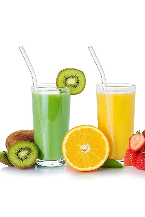 12li  9 mm 20 Cm Boyunda Şeffaf Borosilikat Cam Pipet Seti Meşrubat Pipeti